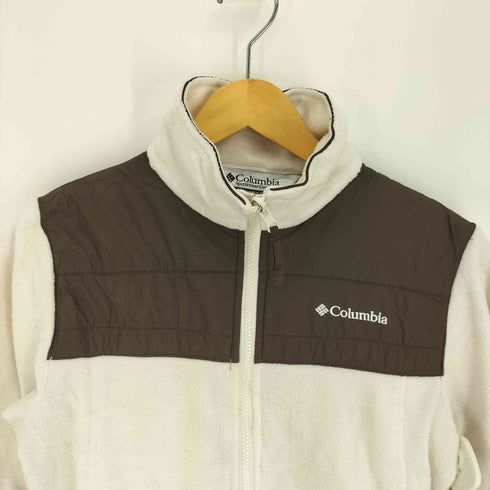 コロンビアスポーツウェア Columbia Sportswear ロゴ 刺繍 異素材 切替 スタンドネック バイカラー フリース ジャケット レディース import:S