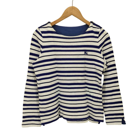 バーバリーブルーレーベル BURBERRY BLUE LABEL 襟ジップ ホース刺しゅう バスクシャツ レディース 38