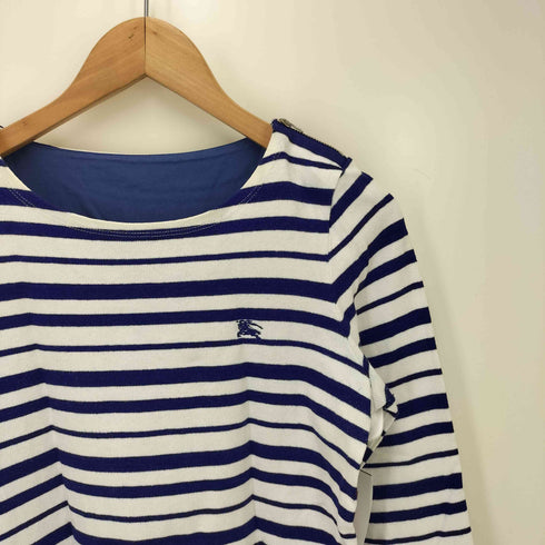 バーバリーブルーレーベル BURBERRY BLUE LABEL 襟ジップ ホース刺しゅう バスクシャツ レディース 38