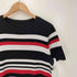 ラルフローレン RALPH LAUREN ボーダー柄 リブ 半袖 コットンニット レディース