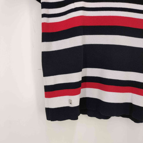 ラルフローレン RALPH LAUREN ボーダー柄 リブ 半袖 コットンニット レディース