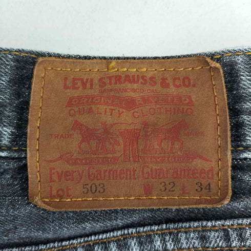 リーバイス Levis 00s 503-09 ボタン裏J38 先染め ジッパーフライ ブラックデニムパンツ メンズ W30 L34