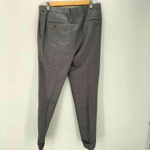 エルメネジルドゼニア Ermenegildo Zegna TROFEO 600 シルク混 チェック柄 ノータックスラックス メンズ JPN:48