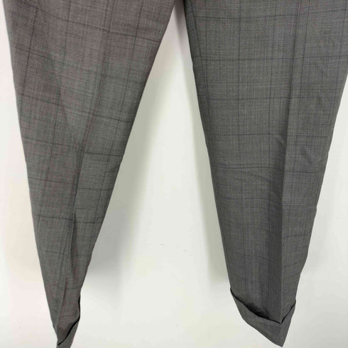 エルメネジルドゼニア Ermenegildo Zegna TROFEO 600 シルク混 チェック柄 ノータックスラックス メンズ JPN:48