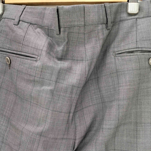 エルメネジルドゼニア Ermenegildo Zegna TROFEO 600 シルク混 チェック柄 ノータックスラックス メンズ JPN:48