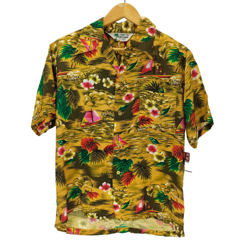 ISLAND FASHIONS 70s レーヨン 総柄 開襟 アロハシャツ メンズ JPN:S