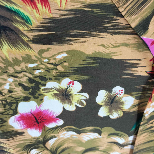 ISLAND FASHIONS 70s レーヨン 総柄 開襟 アロハシャツ メンズ JPN:S