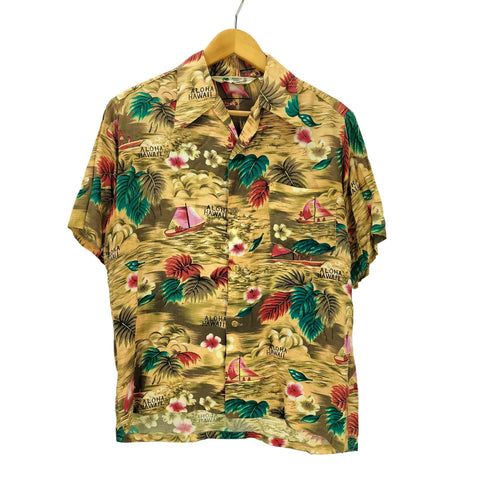 ISLAND FASHIONS 70s レーヨン 総柄 開襟 アロハシャツ メンズ JPN:S
