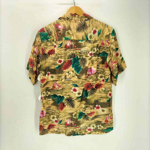 ISLAND FASHIONS 70s レーヨン 総柄 開襟 アロハシャツ メンズ JPN:S