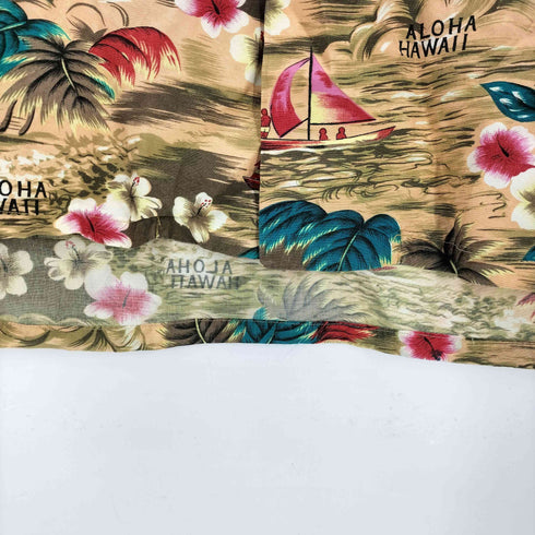 ISLAND FASHIONS 70s レーヨン 総柄 開襟 アロハシャツ メンズ JPN:S