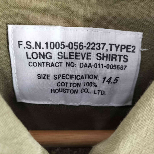 ヒューストン HOUSTON S/S ミリタリーシャツ メンズ 14.5