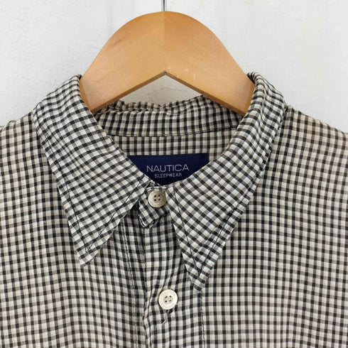 ノーティカ NAUTICA SLEEPWEAR ロゴ刺繍 チェックシャツ メンズ import:L
