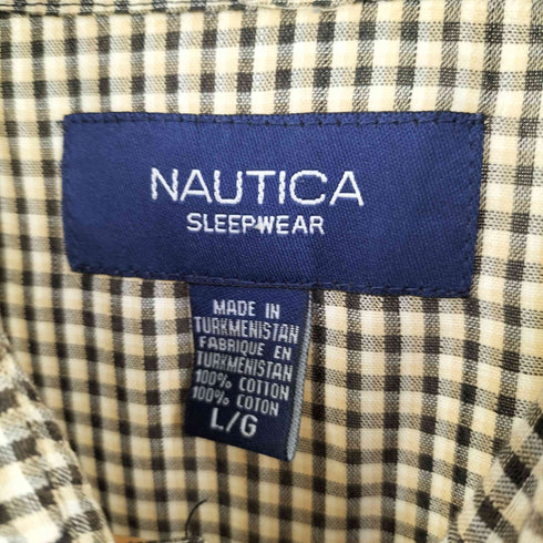 ノーティカ NAUTICA SLEEPWEAR ロゴ刺繍 チェックシャツ メンズ import:L