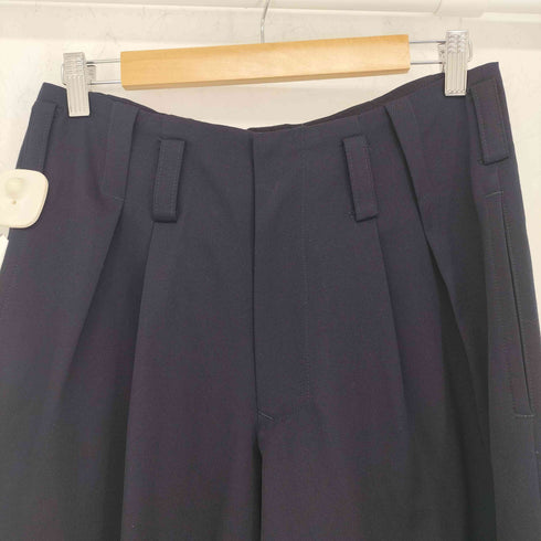 ワイズ Ys ウールギャバ 2タック ウール ワイドパンツ レディース