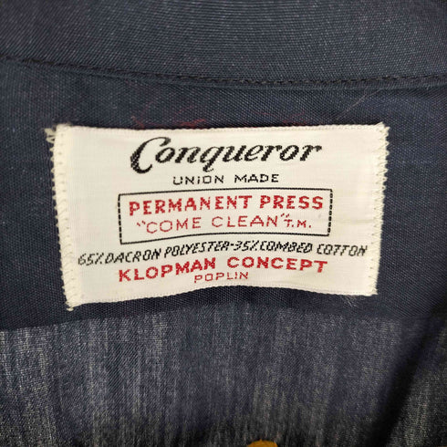 コンカラー conqueror 70s-80s チェーンステッチ 開襟 両フラップ S/Sシャツ メンズ
