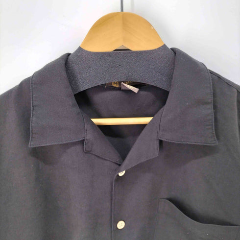 ハリトン HARRITON 開襟 オープンカラー BOX型 レーヨン混 半袖シャツ メンズ JPN:M