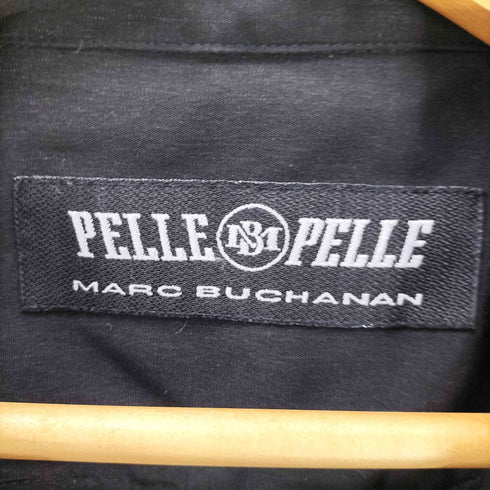 ペレペレ pelle pelle ロゴ 刺繍 総柄 プリント S/S ポリ シャツ ビッグサイズ B系 メンズ 3XL