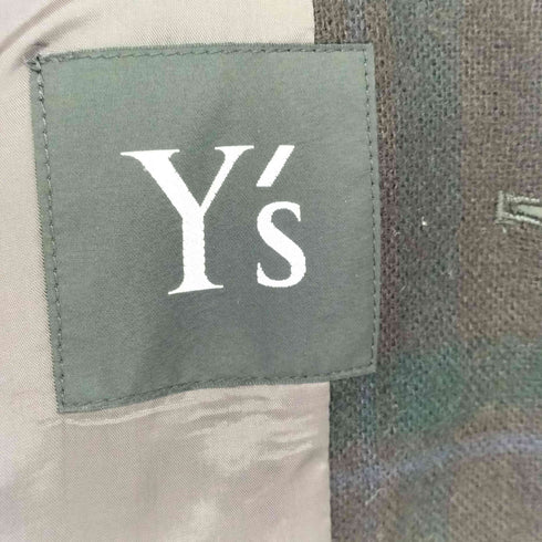ワイズ Ys ウール混 チェック シャツジャケット レディース