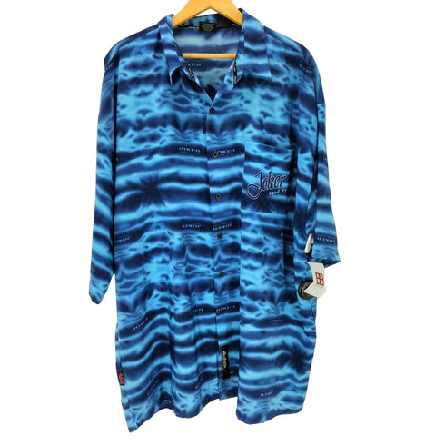 JOKER O.G. 77 ロゴ 刺繍 タイダイ 総柄 S/S ポリ シャツ ビッグサイズ B系 メンズ 3XL