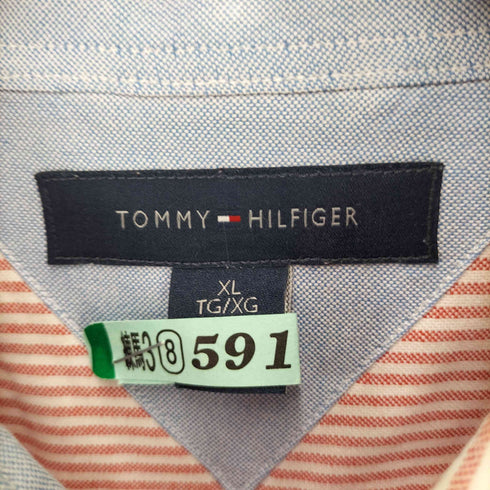 トミーヒルフィガー TOMMY HILFIGER ボタンダウン ストライプ柄 オックスフォードシャツ オーバーサイズ メンズ JPN:XL