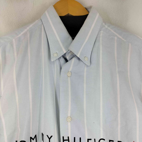 トミーヒルフィガー TOMMY HILFIGER フロントデザイン ストラップ柄 L/S BDシャツ メンズ import:M