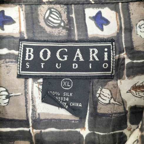 BOGARI STUDIO 総柄シルクシャツ メンズ XL
