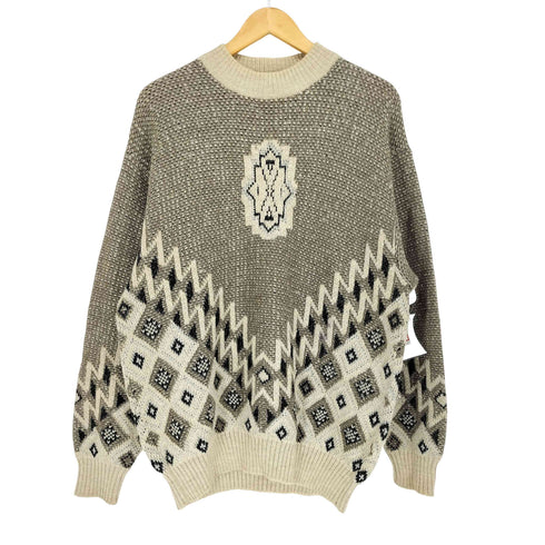 TREVISAN MADE IN ITALY 総柄クルーネックニット メンズ 48