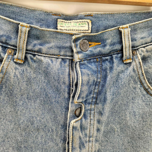 ゲスジョージズマルシアーノ GUESS BY GEORGES MARCIANO 90S USA製 OLD カットオフ ボタンフライ ショート デニムパンツ ジョーツ メンズ 34