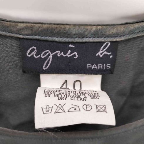 アニエスベー agnes b. 90S OLD ビスコース ミディ ノースリーブ ワンピース レディース FR:40