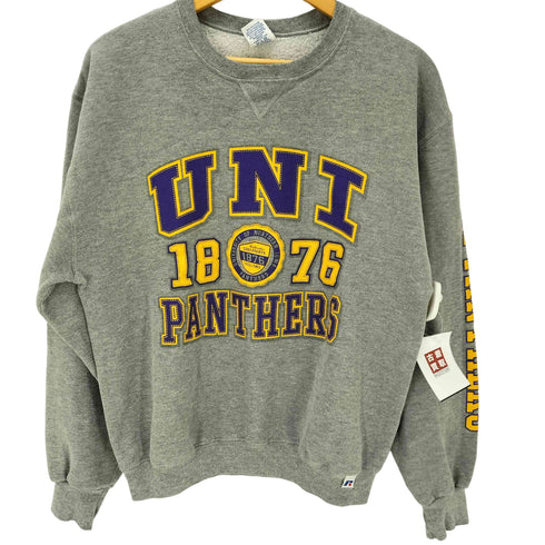ラッセルアスレチック RUSSELL ATHLETIC 90-00S 前Vガゼット UNI PANTHERS カレッジ ロゴ 裏起毛 スウェット アームプリント メンズ import:M