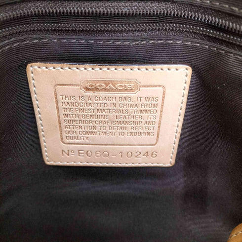 コーチ COACH シグネチャーロゴ ベルトデザインレザー切り替えキャンバストートバッグ レディース