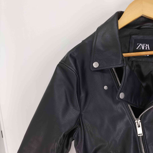 ザラ ZARA フェイクレザー ダブル ライダース ジャケット メンズ import:M