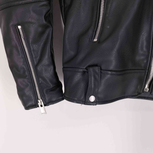 ザラ ZARA フェイクレザー ダブル ライダース ジャケット メンズ import:M