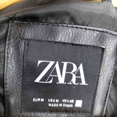 ザラ ZARA フェイクレザー ダブル ライダース ジャケット メンズ import:M
