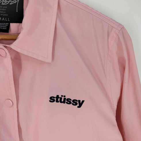 ステューシー Stussy ワールドツアー 両面ロゴプリント コーチジャケット レディース import:S