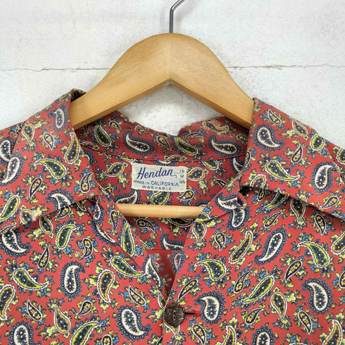 Hendan MADE IN CALIFORNIA 40s- ペイズリー柄レーヨンシャツ メンズ M