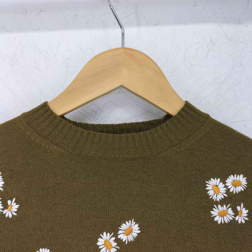 トリココムデギャルソン tricot COMME des GARCONS ガーベラ刺繍 クルーネックニット レディース