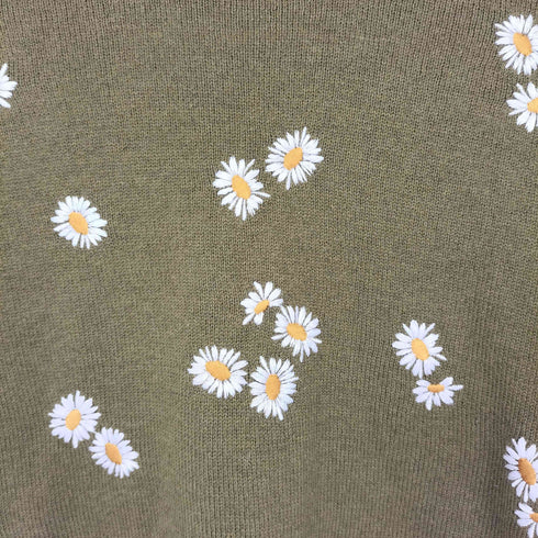 トリココムデギャルソン tricot COMME des GARCONS ガーベラ刺繍 クルーネックニット レディース