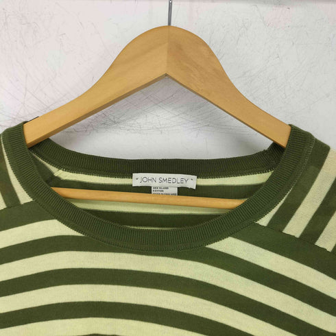 ジョンスメドレー JOHN SMEDLEY イングランド製 コットン ボーダー クルーネックニット メンズ JPN:M
