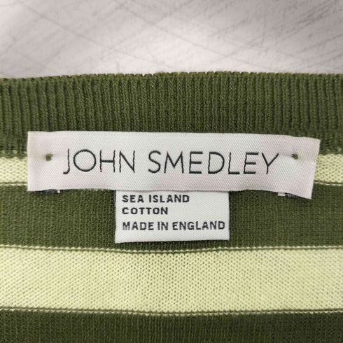ジョンスメドレー JOHN SMEDLEY イングランド製 コットン ボーダー クルーネックニット メンズ JPN:M