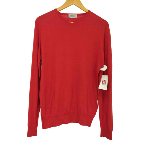 ジョンスメドレー JOHN SMEDLEY イングランド製 コットン Vネックニット メンズ JPN:M