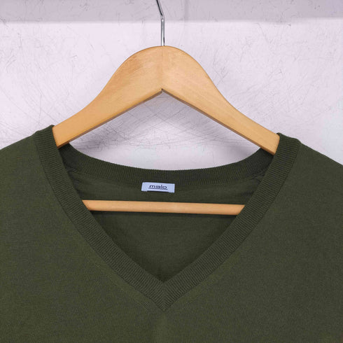 マーロ malo MADE IN ITALY ウール100 Vネックニットベスト メンズ JPN:50