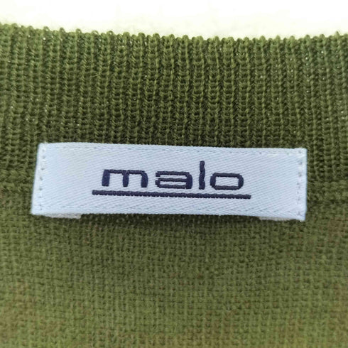 マーロ malo MADE IN ITALY ウール100 Vネックニットベスト メンズ JPN:50