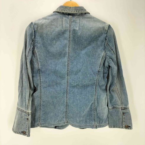 マリテフランソワジルボー MARITHE FRANCOIS GIRBAUD 90-00S 製品染め シングルブレスト 3B デニム テーラードジャケット レディース import:S
