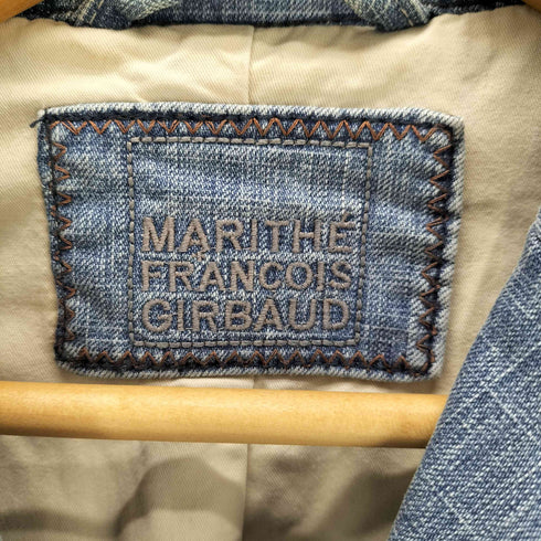 マリテフランソワジルボー MARITHE FRANCOIS GIRBAUD 90-00S 製品染め シングルブレスト 3B デニム テーラードジャケット レディース import:S