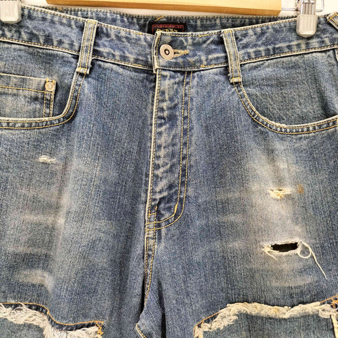 ボンダッチ Von Dutch 00S Y2K パッチワーク ペイント ダメージ加工 デニムパンツ メンズ