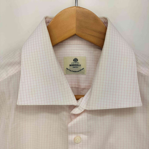 ルイジボレッリ LUIGI BORRELLI イタリア製 コットン グラフチェック ホリゾンタル カラー L/S シャツ メンズ 16 / 41