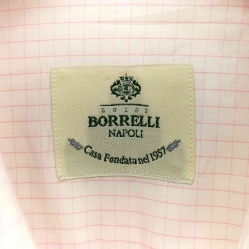 ルイジボレッリ LUIGI BORRELLI イタリア製 コットン グラフチェック ホリゾンタル カラー L/S シャツ メンズ 16 / 41