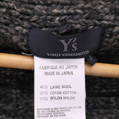 ワイズ Ys 00AW メランジ 畦編み 変形 アシンメトリー ポケット ロールネック S/S ニット レディース JPN:3