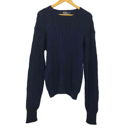 ポロバイラルフローレン Polo by RALPH LAUREN ポニー無し ピマコットン ケーブル編み ニットセーター メンズ JPN:L